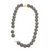 Gray Lava Rock with Keishi Pearl Necklace