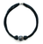Black Piano Wire with Jade Bead Necklace