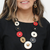 Red Aria Bold Circle Statement Necklace