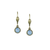 Light Blue Crystal Leverback Earrings