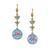 Turquoise Floral Leverback Earrings