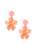 Pink and Orange Resin Floral Earrings