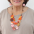 Orange Multi Pearlescent Tiered Necklace