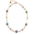 Multi Cloisonné Coin Paperclip Necklace