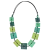 Green Abstract Squares Necklace