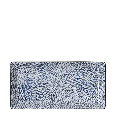 Aizome Mums Rectangle Plate 8.5"