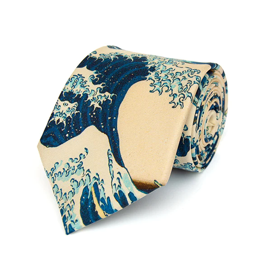 Hokusai Wave Silk Tie