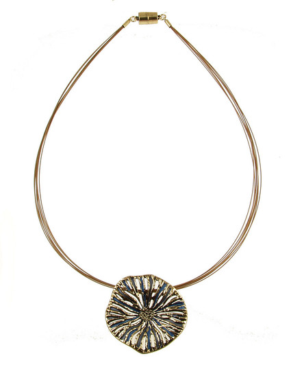 Blue Floral Pendant Necklace