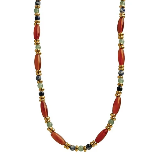 Carnelian Egyptian Inspired Beaded Necklace