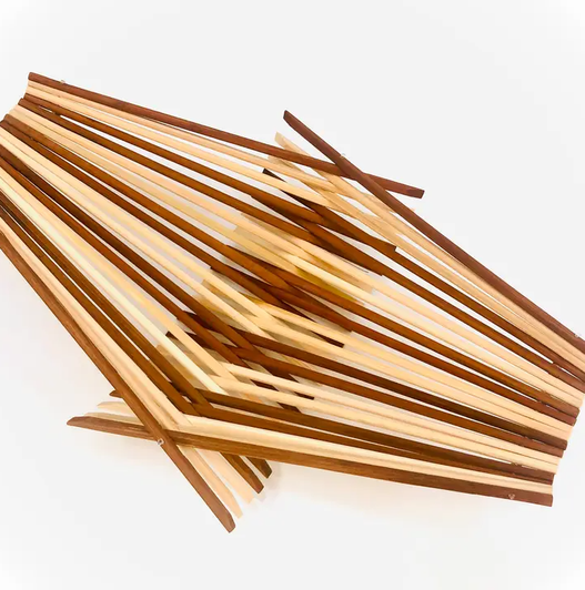 Medium Chopstick Folding Basket Natural/Dark Tea