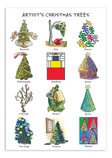 Artist's Christmas Trees Holiday Cards