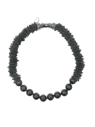 Slate Spring Ring Necklace with Slate Mother of Pearl