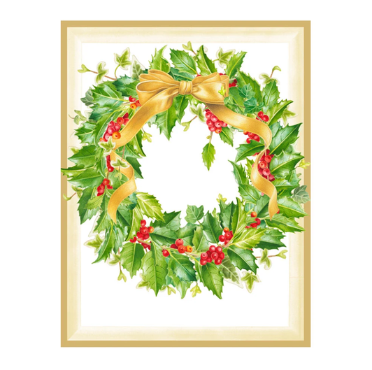 Holly Wreath Holiday Cards