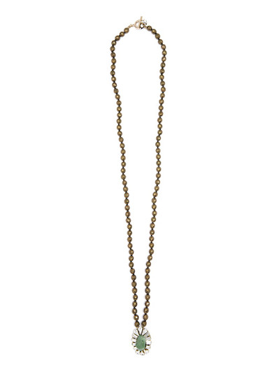 Crystal and Jade Pendant Necklace