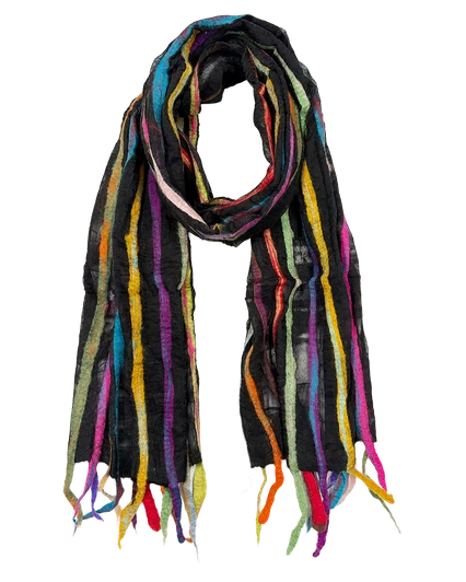 Prism Stripes Felted Scarf