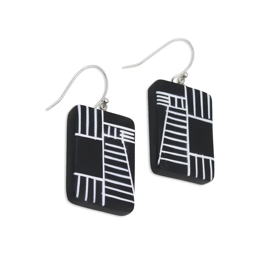 Black Geovibe Drop Earring