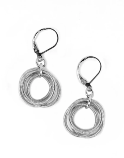 Silver Piano Wire Loop Earrings