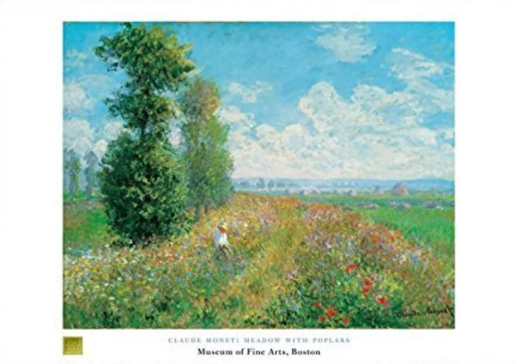 Claude Monet, Meadow with Poplars Poster