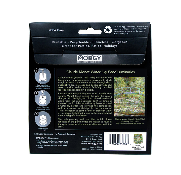 Monet Water Lily Pond Luminary