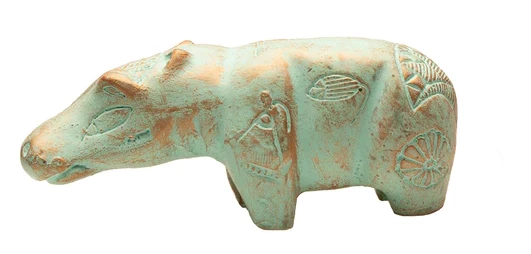 Hippo Patina Statue