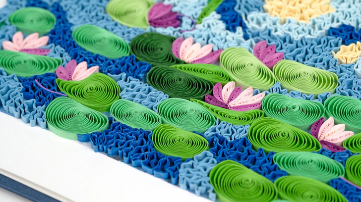 Monet Water Lilies Quilled Card