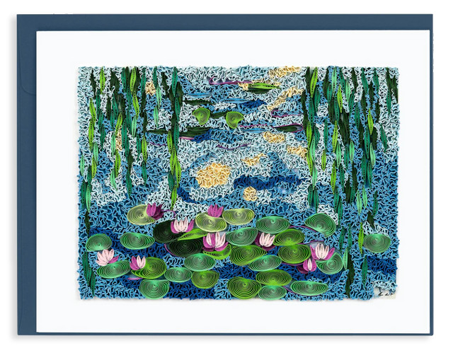 Monet Water Lilies Quilled Card