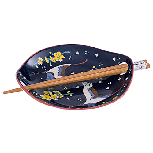 Crane Plate with Chopsticks