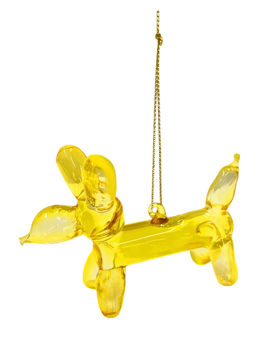 Balloon Dog Ornament Yellow