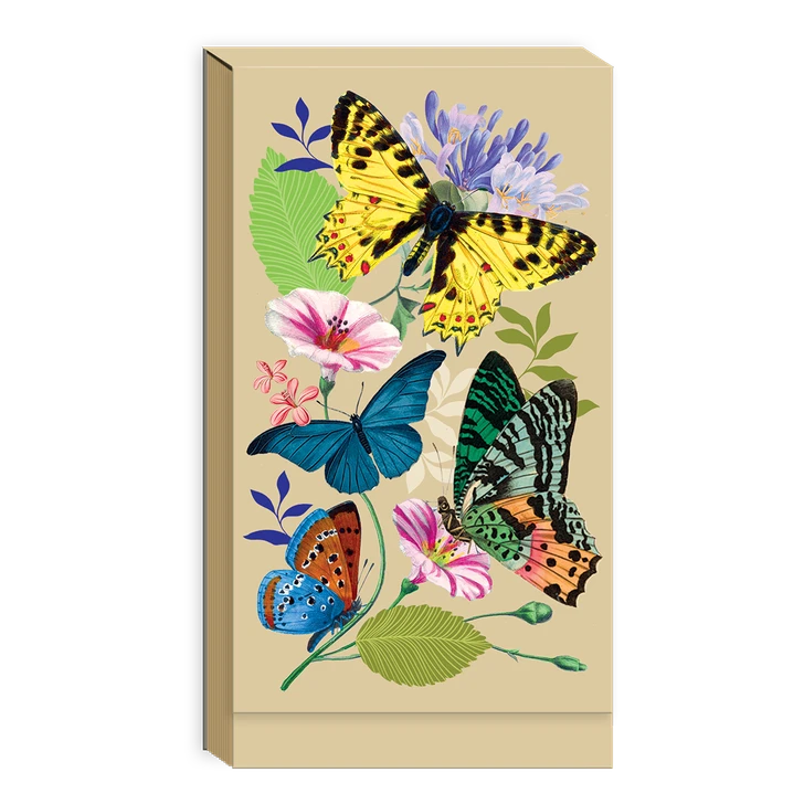 Vintage Floral Butterflies Foldover Notepad