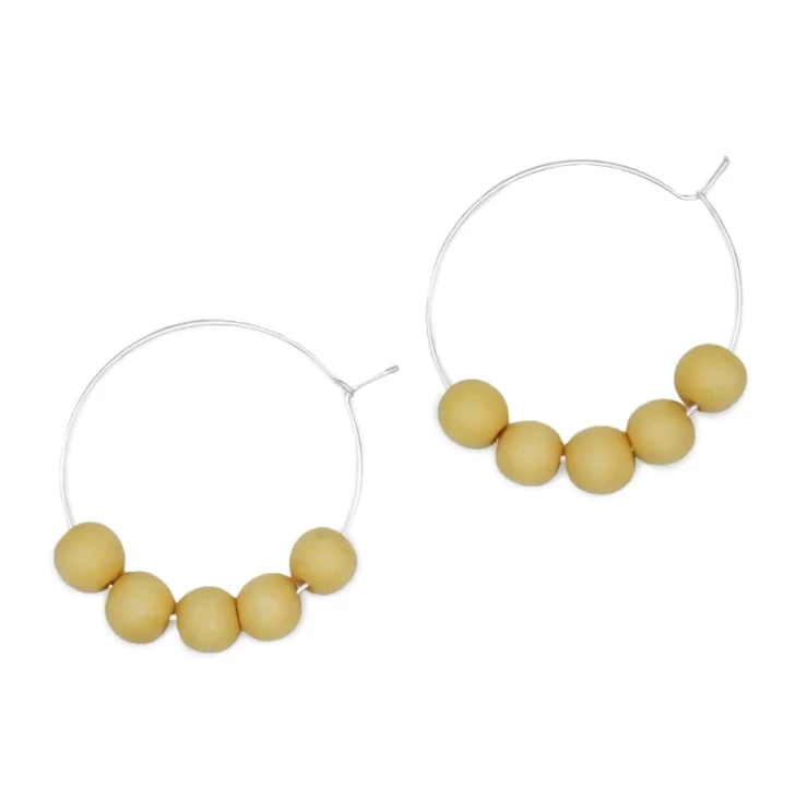 Yellow Hoop Dangle Earrings