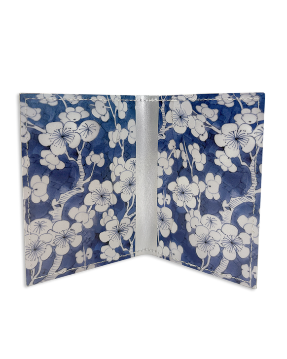 Blue & White Floral Folding Wallet