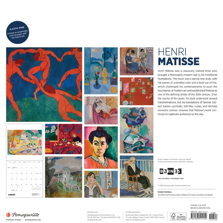 Matisse 2027 Wall Calendar