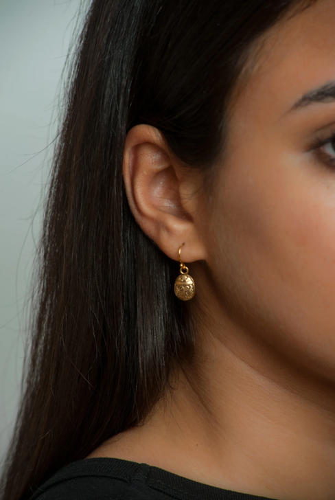 Egyptian Scarab Earrings- Gold