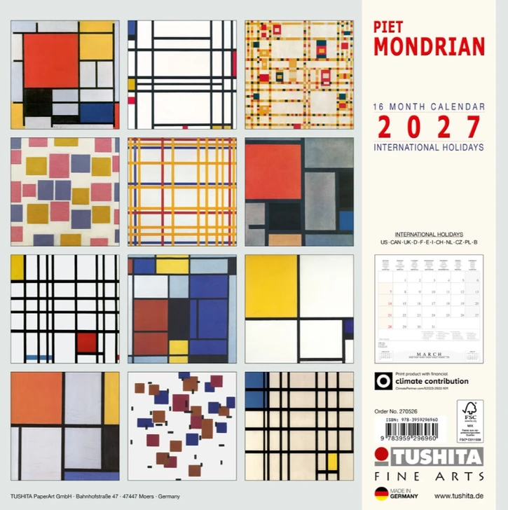 Mondrian 2027 Wall Calendar