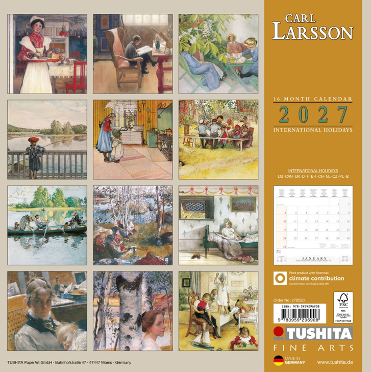 Carl Larsson 2027 Wall Calendar