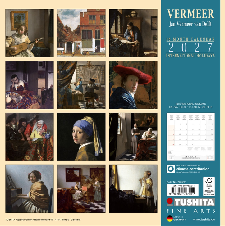 Vermeer 2027 Wall Calendar