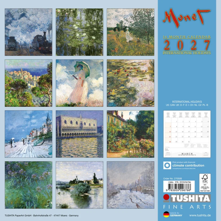Monet 2027 Wall Calendar