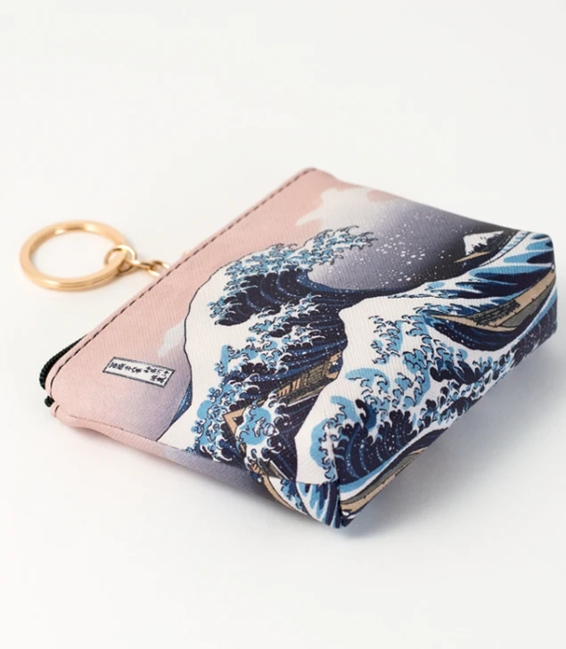 Hokusai Great Wave Keyring Coin Purse