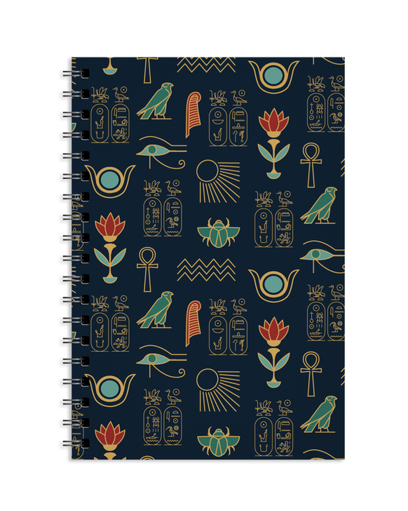 Egyptian Icons Large Spiral Notebook