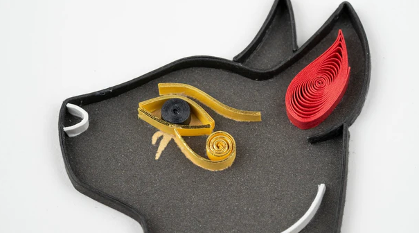 Egyptian Cat Quilled Card