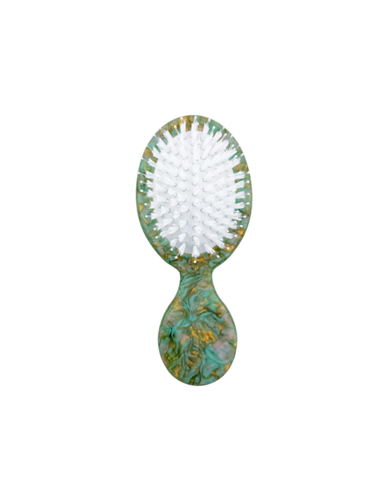 Hand Painted Lotus Mini Hairbrush