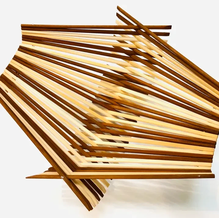 Large Chopstick Folding Basket Natural/Dark Tea