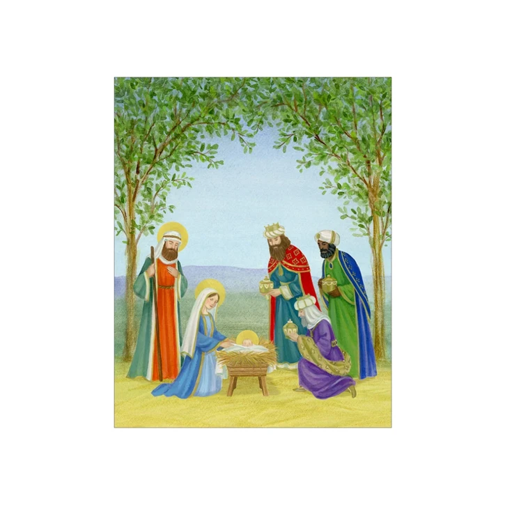 Nativity in Trees Holiday Cards