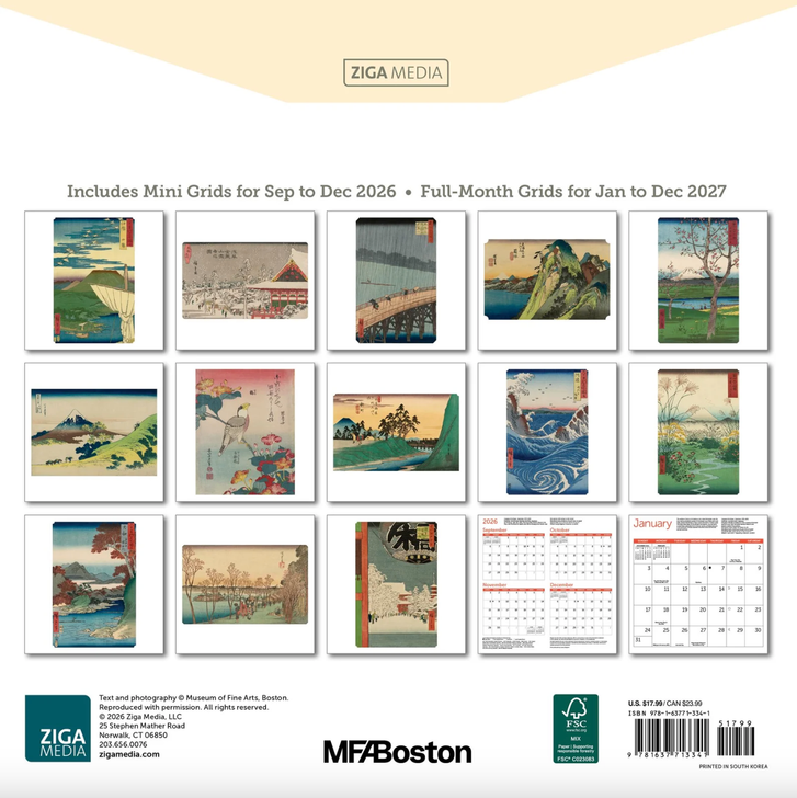MFA Boston Japanese Woodblock 2027 Wall Calendar
