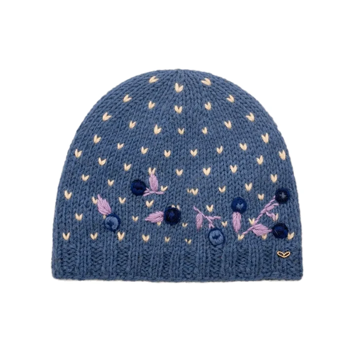 Hand Knit Blueberries Beanie