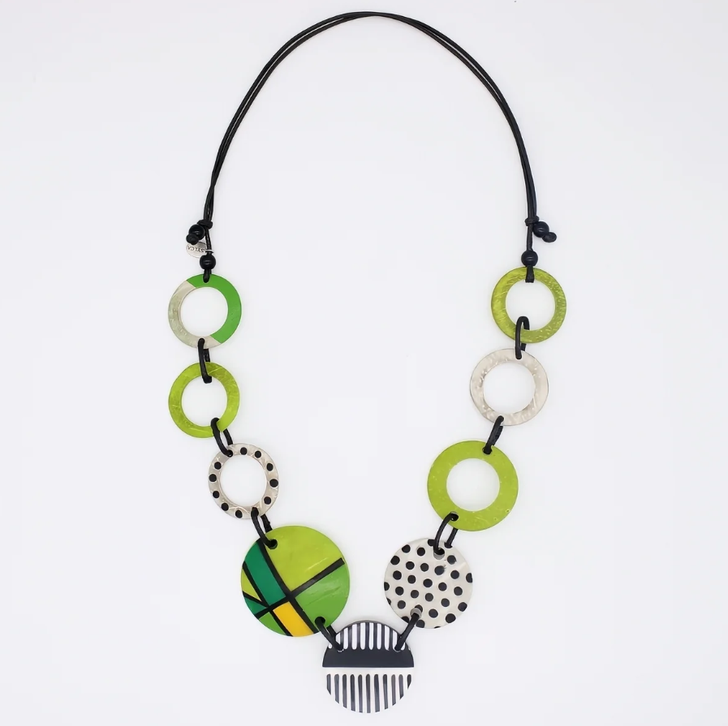Lime Green Bree Link Necklace