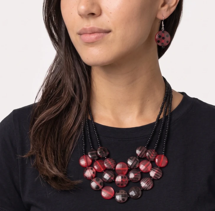 Red Polka Dot Drift Earrings