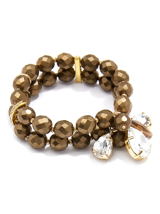Beaded with Crystal Charm Bracelet