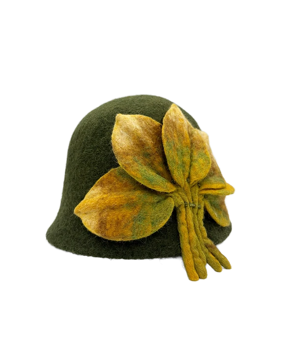 Green with Yellow Leaves Hat