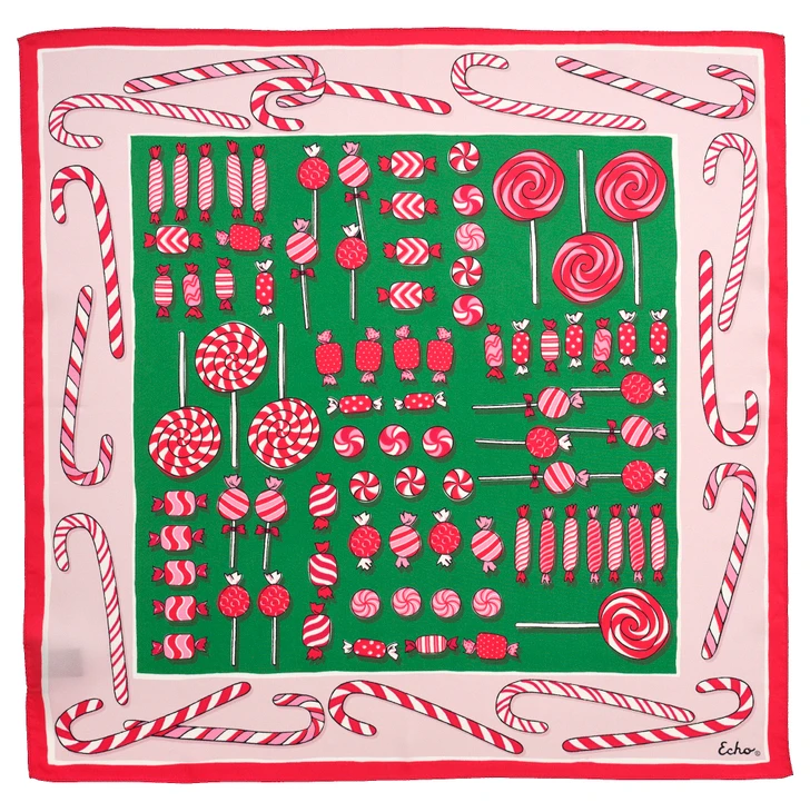 Candy Silk Square Scarf - Red